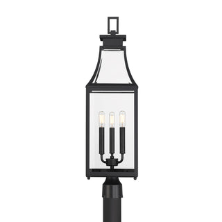 Emery 3-Light Outdoor Post Lantern in Matte Black
