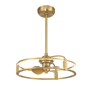 Vesta LED Fan D'Lier in Warm Brass
