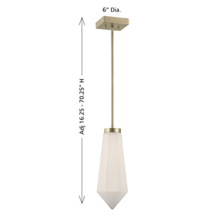Leland 1-Light Pendant in Noble Brass by Dann Foley