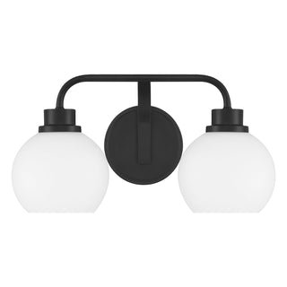 2-Light Bathroom Vanity Light in Matte Black