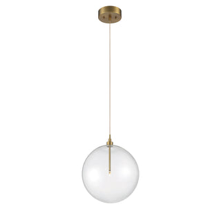 1-Light Pendant in Natural Brass