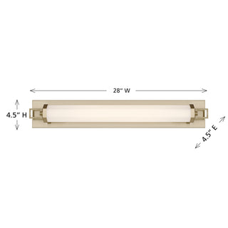 Parker 28" LED Bathroom Vanity Light in Noble Brass
