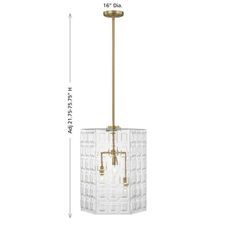 Reddick 3-Light Pendant in Warm Brass