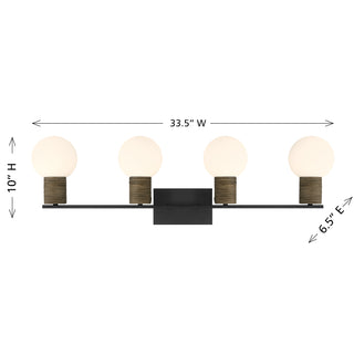 Jarrell 4-Light Bathroom Vanity Light in Matte Black