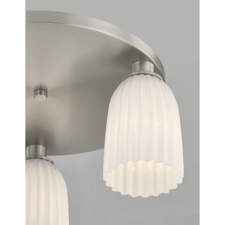 Baldwin 3-Light Flush Mount in Satin Nickel