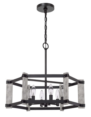 60W X 6 Rutland Hammered Metal Chandelier