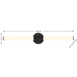 Connor 30" Mini Tube LED Cylinder Vanity Light in Black
