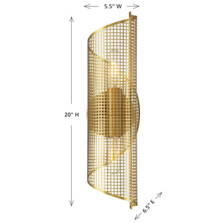 Hillbourne 2-Light Wall Sconce in Warm Brass