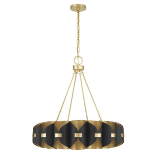 Pelham 16-Light Chandelier in Black Cashmere and True Gold