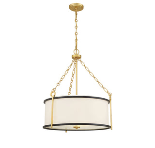 Kian 3-Light Pendant in Matte Black with True Gold