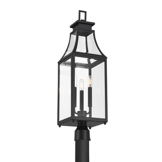 Emery 3-Light Outdoor Post Lantern in Matte Black