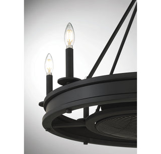 Lyon 8-Light Fan D'Lier in Matte Black