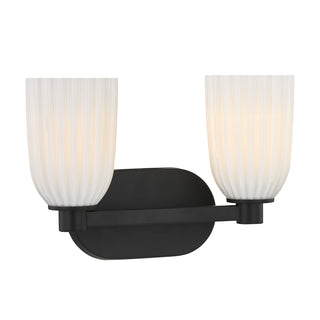Baldwin 2-Light Bathroom Vanity Light in Matte Black