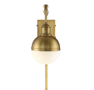 1-Light Adjustable Wall Sconce in Natural Brass
