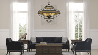 Alicante 60W X 9 Pine Wood/Metal Chandelier  (Edison Bulbs Not Included)