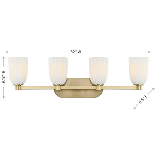 Baldwin 4-Light Bathroom Vanity Light in Noble Brass