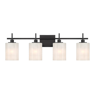 4-Light Bathroom Vanity Light in Matte Black