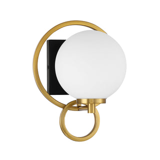 Alhambra 1-Light Wall Sconce in Matte Black with Warm Brass