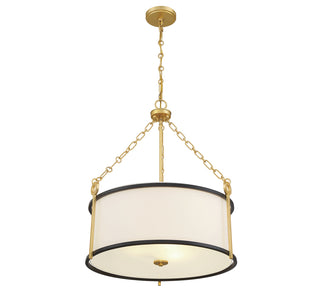 Kian 3-Light Pendant in Matte Black with True Gold