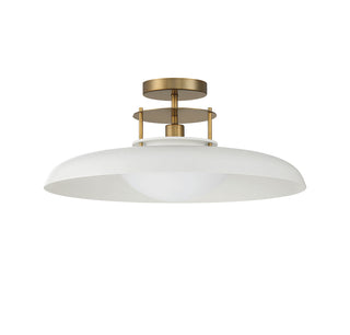 Gavin 1-Light Ceiling Light in White with Warm Brass Accents