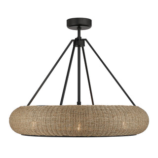 Gaia 6-Light Fan D'Lier in Matte Black by Breegan Jane