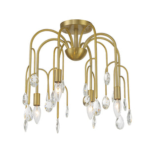 Anholt 4-Light Convertible Semi-Flush or Pendant in Noble Brass