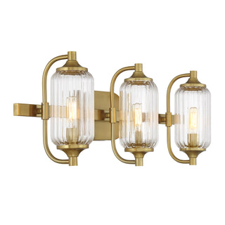 Holton 3-Light Bathroom Vanity Light in Warm Brass