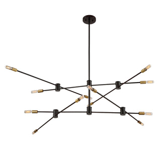 Lyrique 12-Light Chandelier in Bronze with Brass Accents