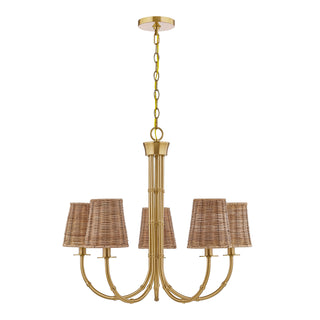 Ashbury 5-Light Chandelier in Warm Brass