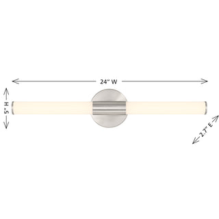 Connor 24" Mini Tube LED Cylinder Vanity Light in Satin Nickel