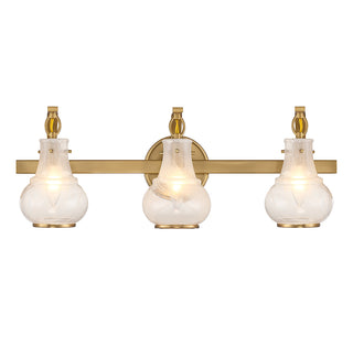 Adams 3-Light Bathroom Vanity Light in Warm Brass