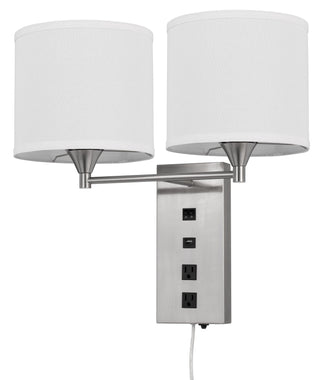 Reedsport Wall Lamp With Power Outlets And Usb Charging Port