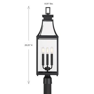 Emery 3-Light Outdoor Post Lantern in Matte Black