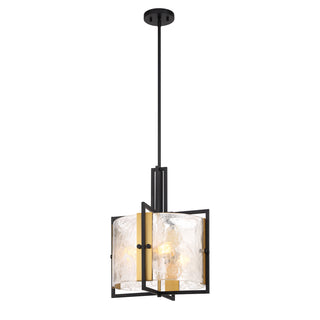 Hayward 3-Light Pendant in Matte Black with Warm Brass Accents