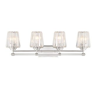 Garnet 4-Light Bathroom Vanity Light in Polished Nickel