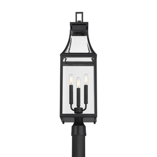 Emery 3-Light Outdoor Post Lantern in Matte Black