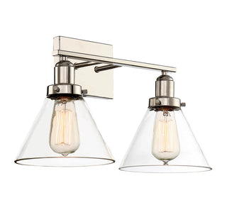 Drake 2-Light Bathroom Vanity Light in Polished Nickel