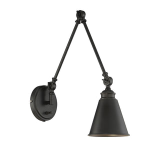 Morland 1-Light Adjustable Wall Sconce in Matte Black