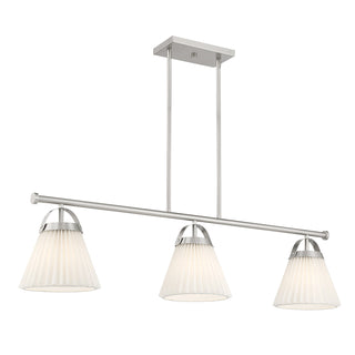 3-Light Linear Chandelier in Brushed Nickel