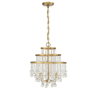 Luna 3-Light Mini Chandelier in Warm Brass
