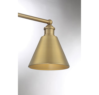 3-Light Bathroom Vanity Light in Natural Brass