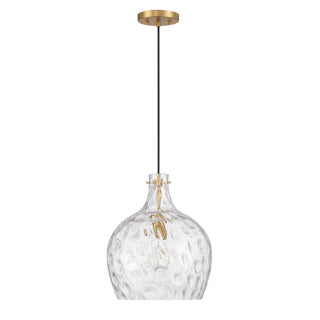 1-Light Pendant in Natural Brass