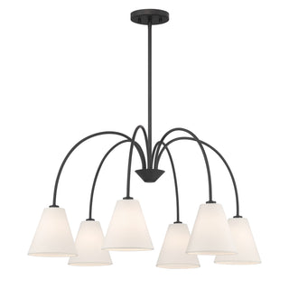 6-Light Chandelier in Matte Black