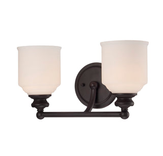 Melrose 2-Light Bathroom Vanity Light in English Bronze