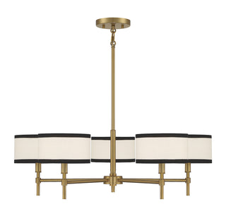 5-Light Chandelier in Natural Brass