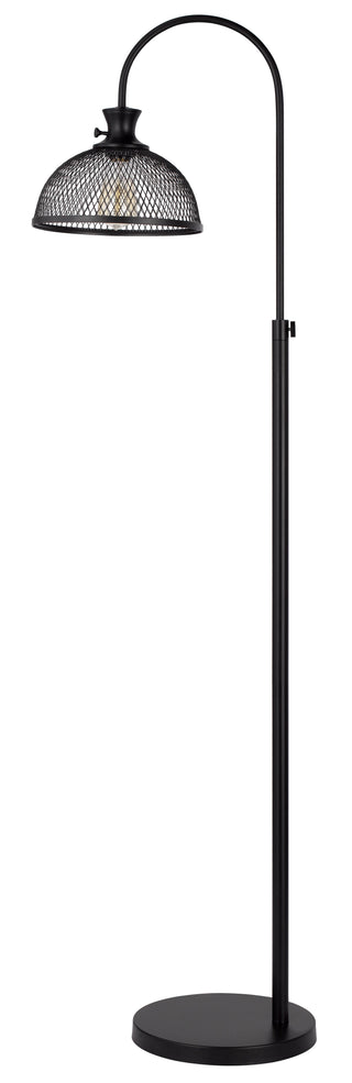 60W Lewiston Metal Downbridge Adjustable Floor Lamp With Mesh Shade
