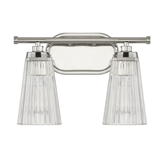 Chantilly 2-Light Bathroom Vanity Light in Polished Nickel