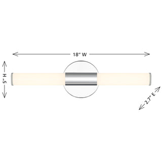Connor 18" Mini Tube LED Cylinder Vanity Light in Chrome