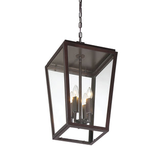 Milton 4-Light Outdoor Hanging Lantern in English Bronze