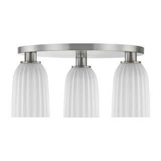 Baldwin 3-Light Flush Mount in Satin Nickel